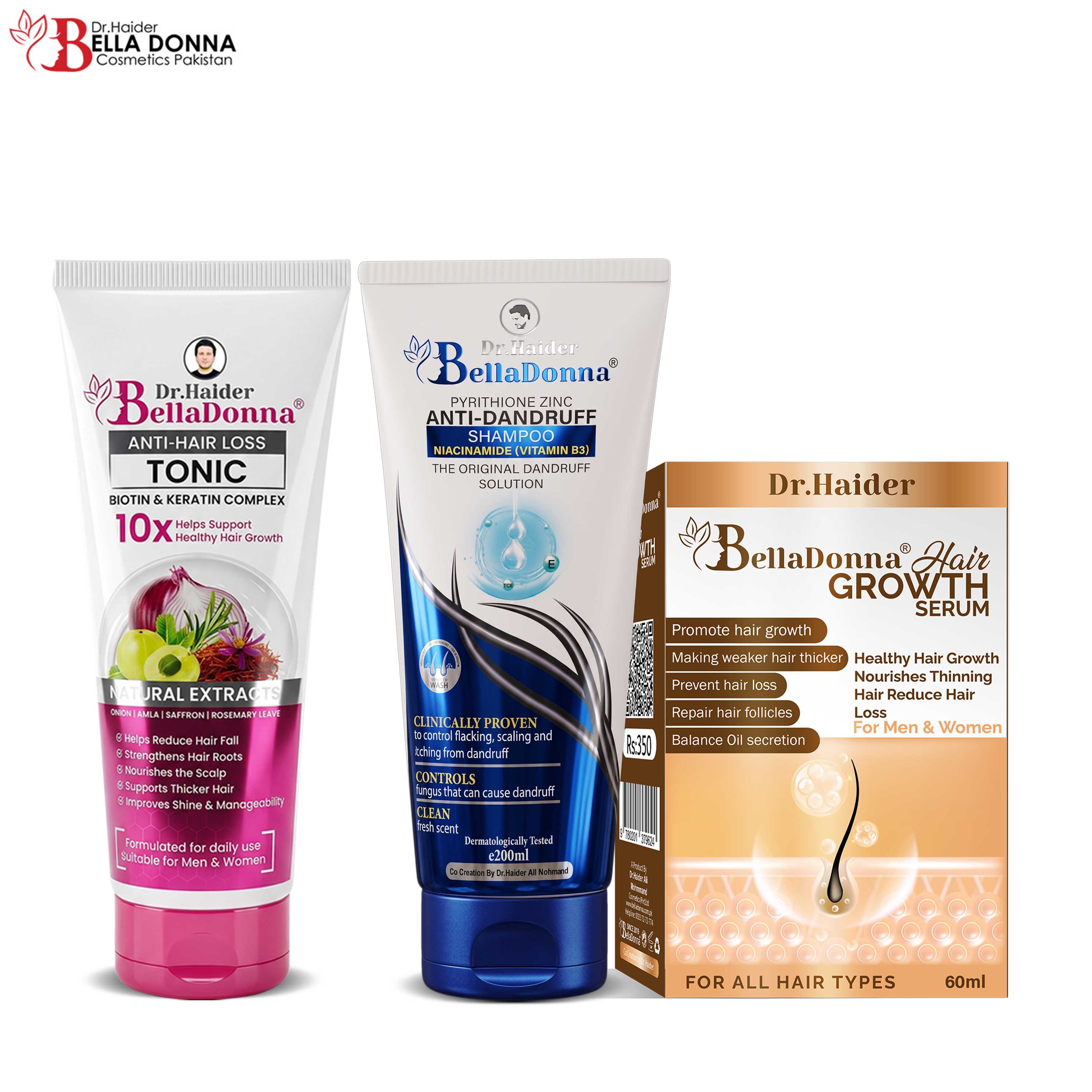 Bella Donna Dandruff hair kit (Shampoo + Tonic+ Hair Kit)